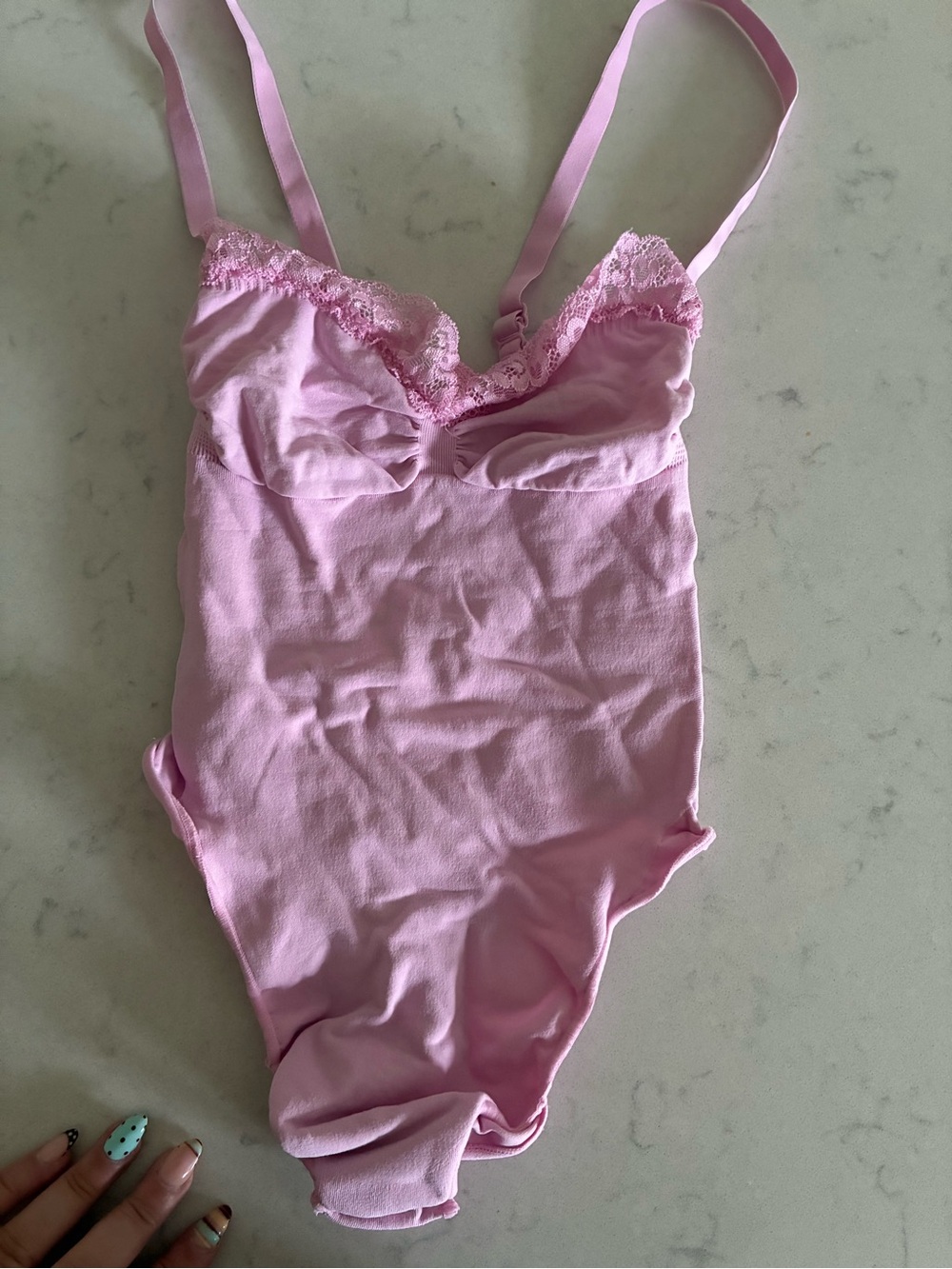 Skims Fits Everybody Lace Cami Bodysuit Bubblegum, small 💘